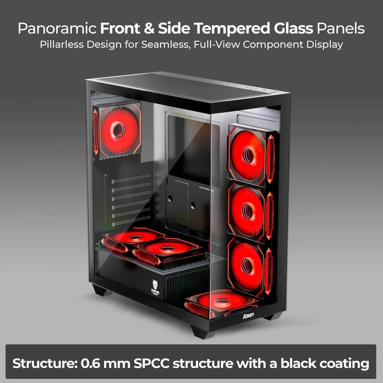 Foxin Gaming Cabinet Mid Tower ARGB Phoenix view 4